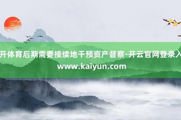 云开体育后期需要接续地干预资产督察-开云官网登录入口 www.kaiyun.com