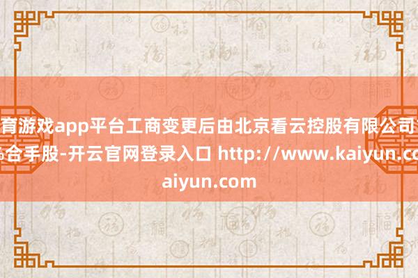 体育游戏app平台工商变更后由北京看云控股有限公司100%合手股-开云官网登录入口 http://www.kaiyun.com